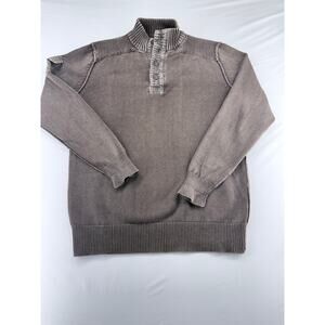 BKE Athletic Fit Quarter-Button Mock Neck Pullover Sweater - Men's Medium